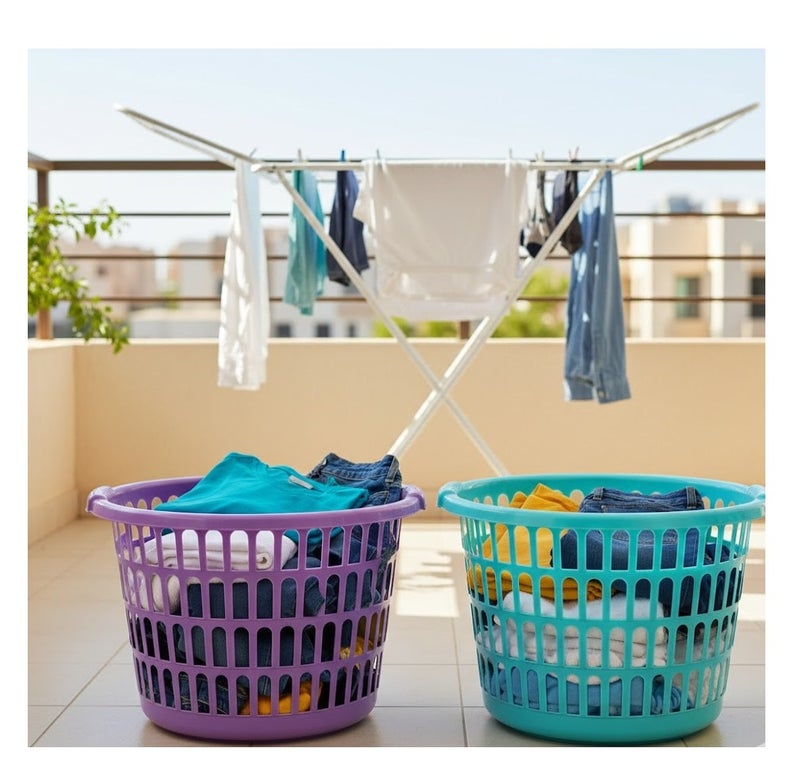 favilla Large plastic laundry basket - 50-liter foldable laundry basket, multi-functional, suitable for bathroom, balcony, and household tidying. - Image 1